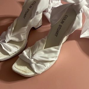 Colin Stuart wedge Sandal dress shoe white , dressy or casual